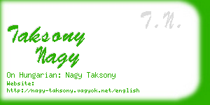 taksony nagy business card
